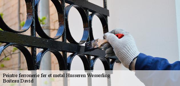 Les interventions de peinture des ferronneries à Husseren Wesserling dans le 68470