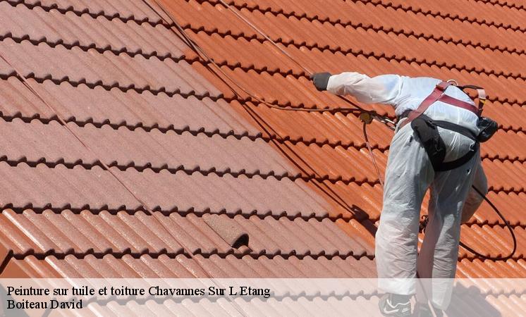 Boiteau David prépare toujours le toit avant de procéder à l’application de la peinture
