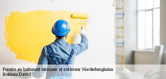 Les travaux de peinture des maisons à Niederhergheim dans le 68250