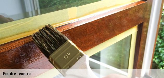 La peinture de fenêtre en bois avec du travail préparatoire de qualité avec le peintre Boiteau David